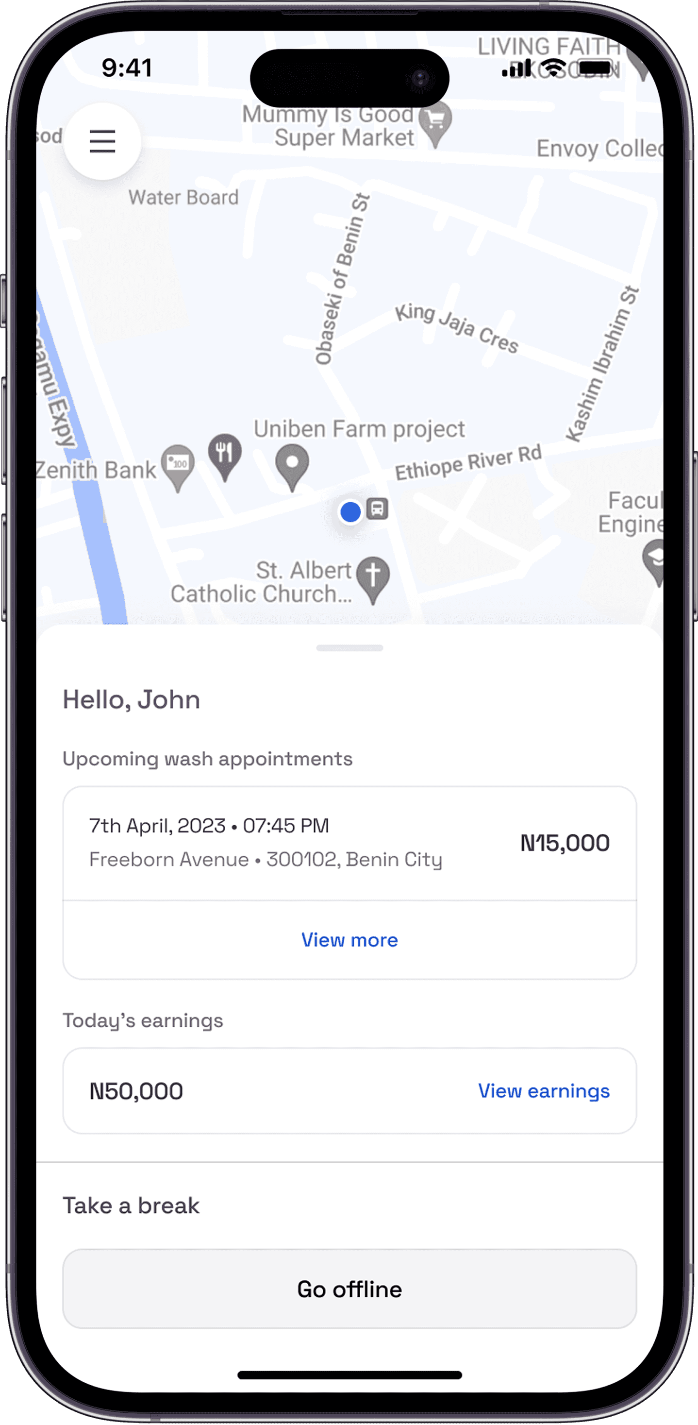 Washy App for washers - home