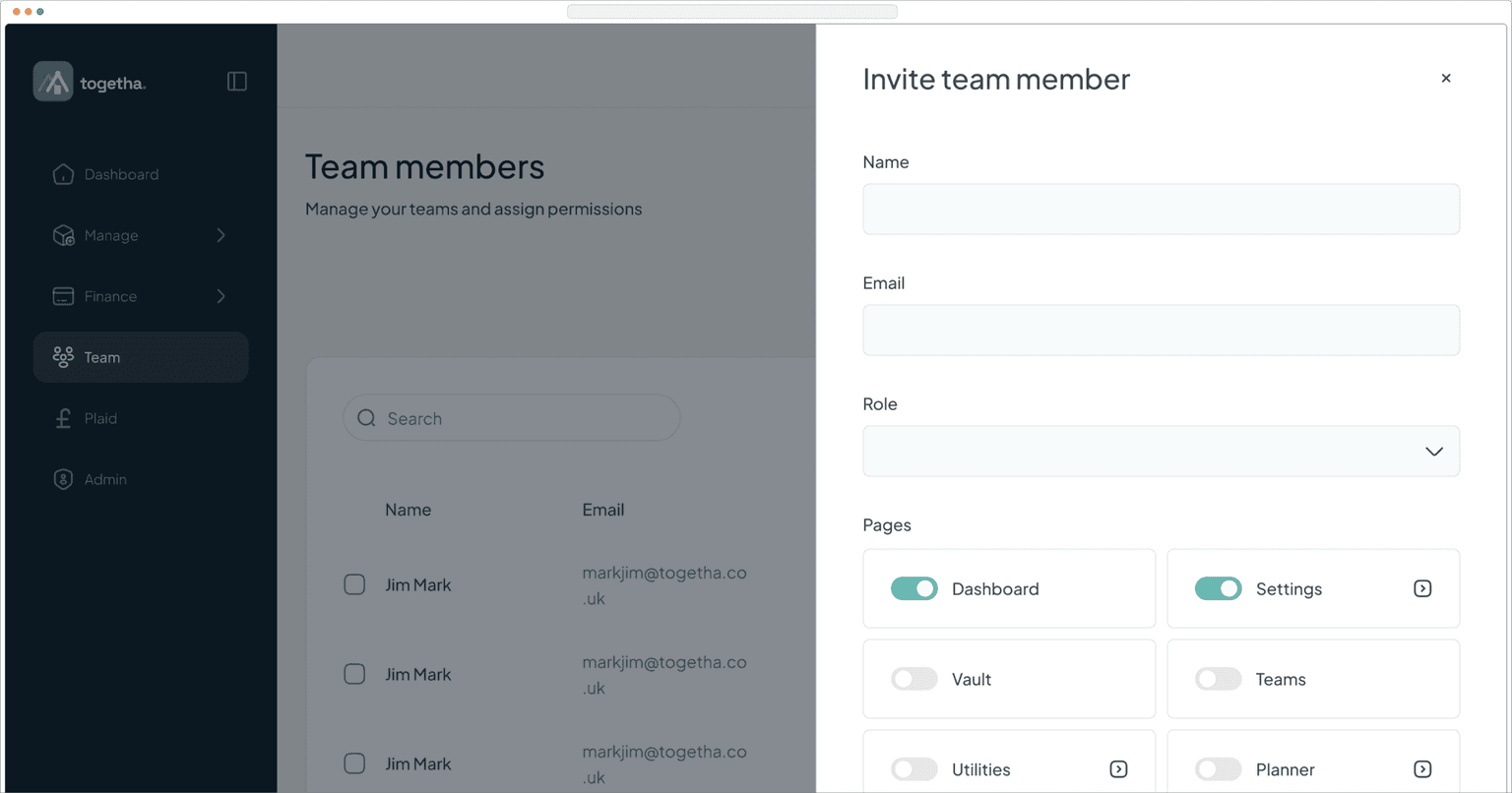 Inviting a team member (togetha) - cover